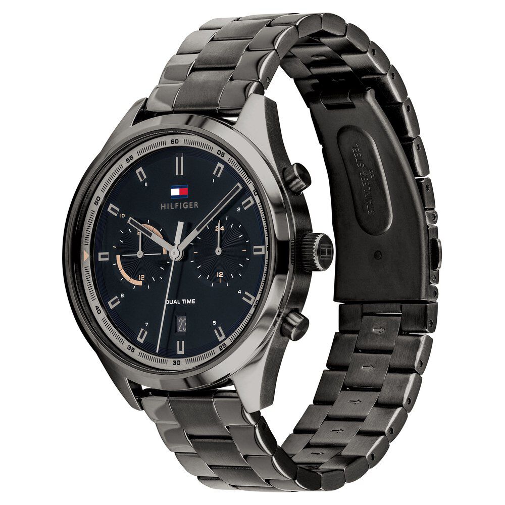 Tommy Hilfiger Quartz Multifunction Black Dial Stainless Steel Strap Watch For Men