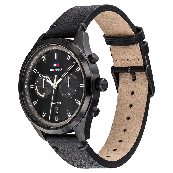 Tommy Hilfiger Multifunction Black Dial Watch For Men