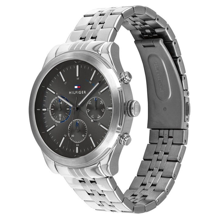 Tommy Hilfiger Quartz Multifunction Grey Dial Stainless Steel Strap Watch for Men-NCTH1791737W