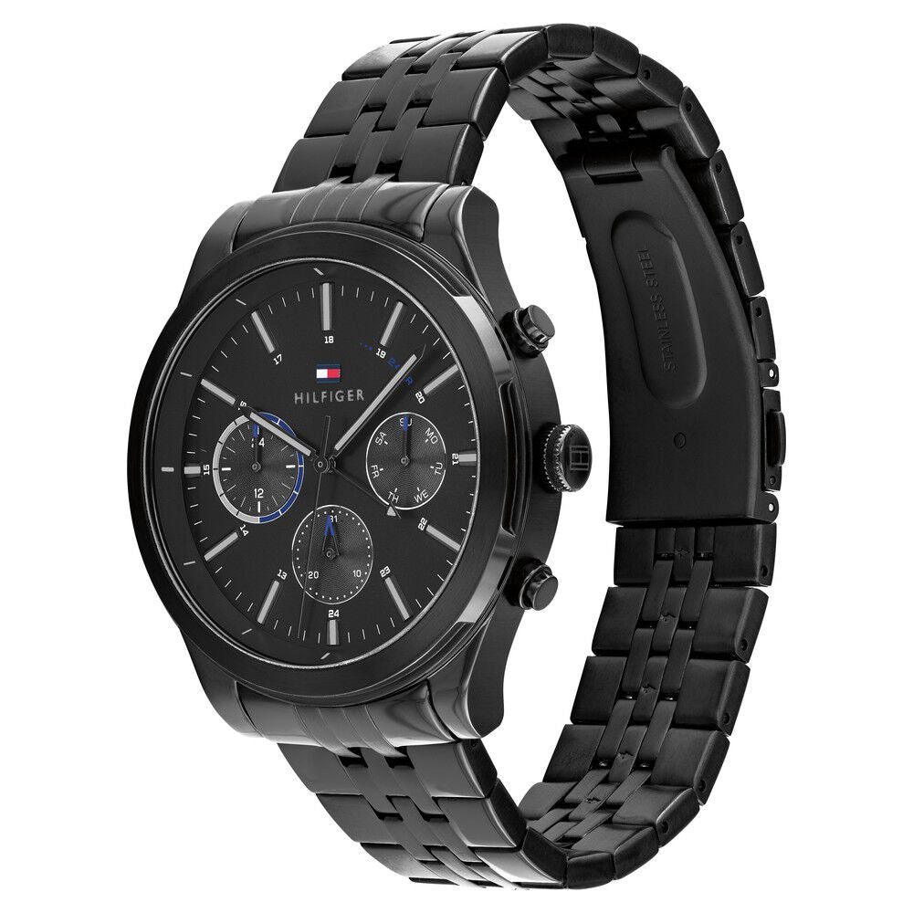 Tommy Hilfiger Quartz Multifunction Black Dial Stainless Steel Strap Watch For Men