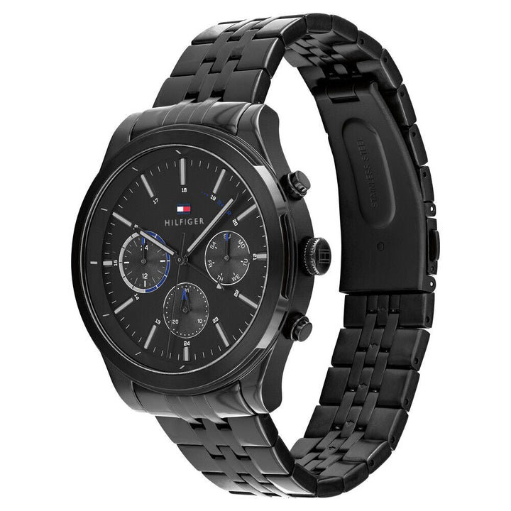 Tommy Hilfiger Quartz Multifunction Black Dial Stainless Steel Strap Watch For Men