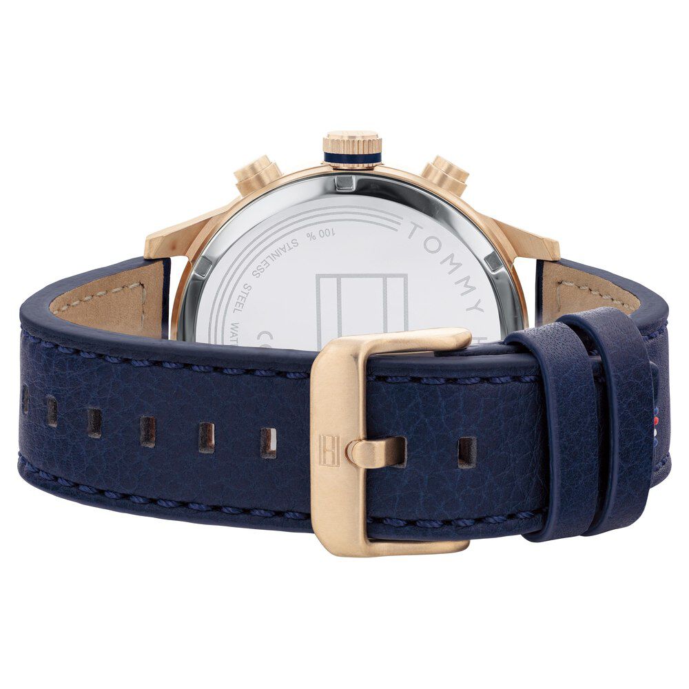 Tommy Hilfiger Quartz Multifunction Grey Dial Leather Strap Watch for Men-NCTH1791808W