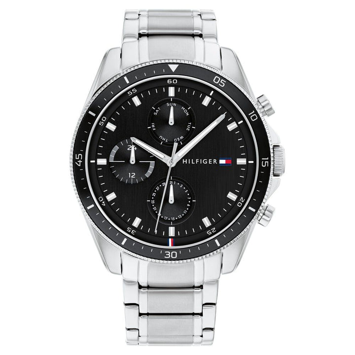Tommy Hilfiger Quartz Multifunction Black Dial Stainless Steel Strap Watch for Men-NCTH1791835W
