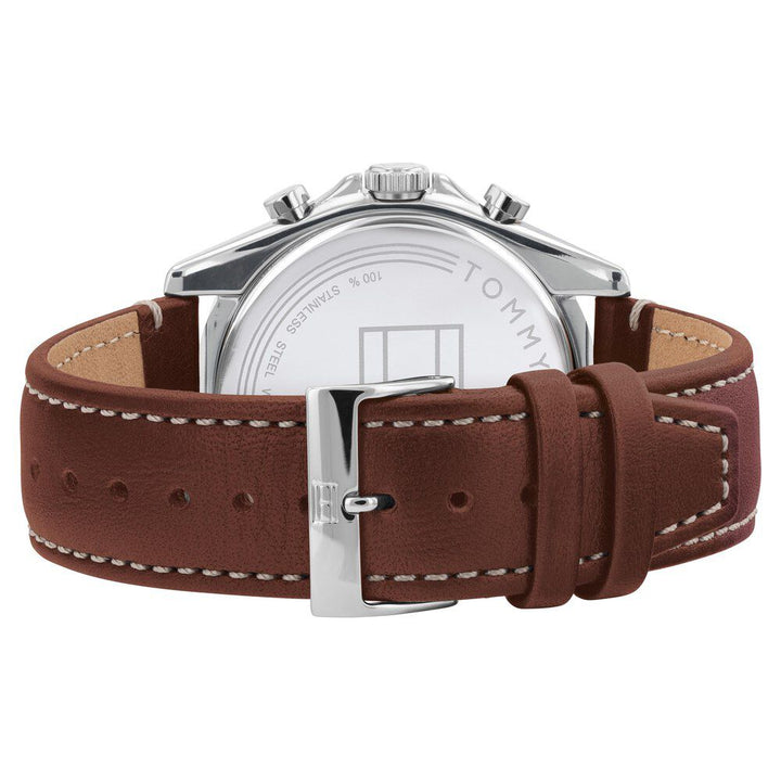 Tommy Hilfiger Quartz Multifunction Blue Dial Leather Strap Watch for Men-NSTH1791837W