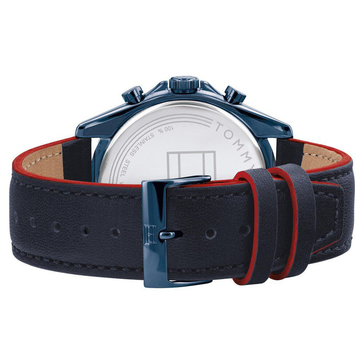 Tommy Hilfiger Quartz Multifunction Blue Dial Leather Strap Watch for Men NETH1791839W