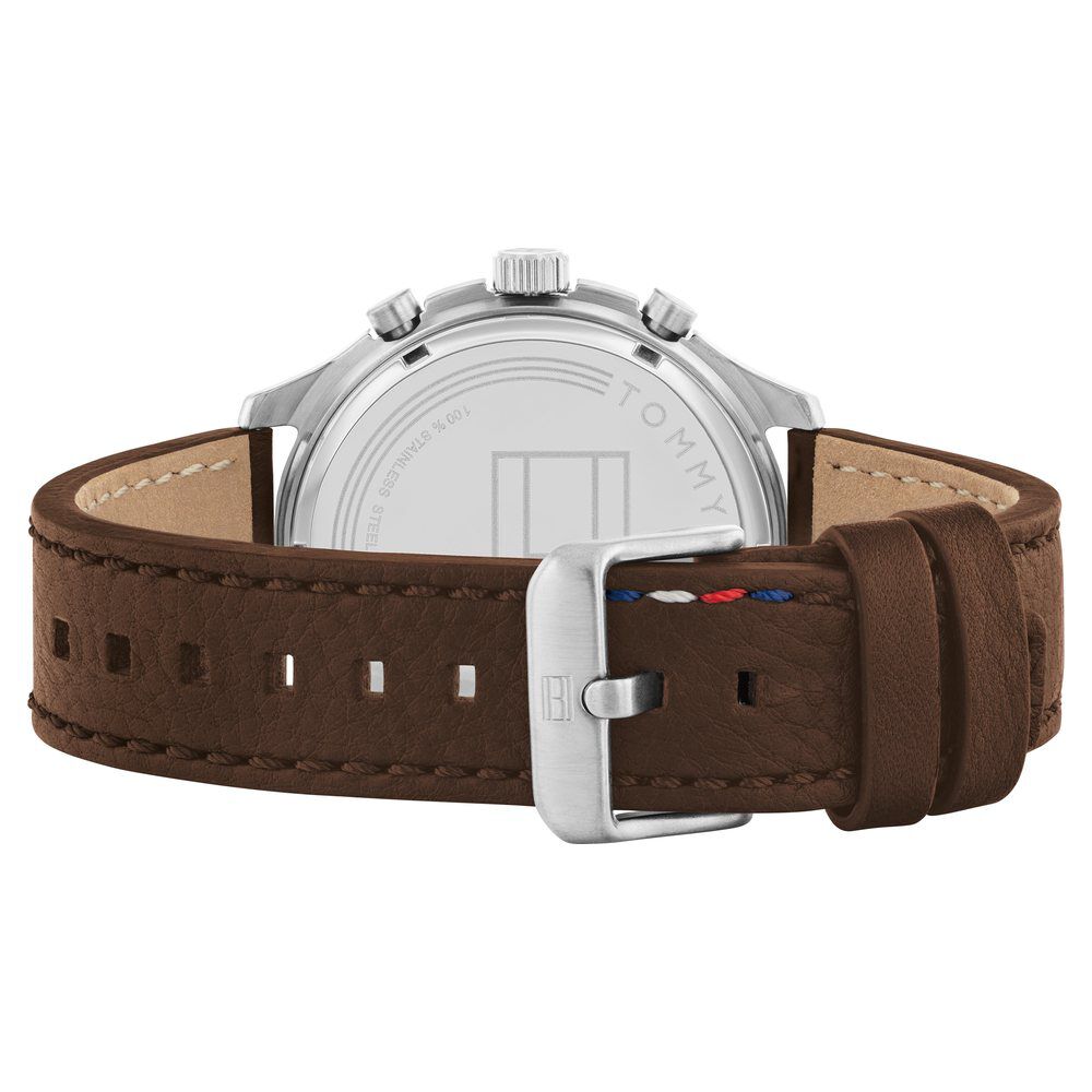 Tommy Hilfiger Quartz Multifunction Blue Dial Leather Strap Watch For Men