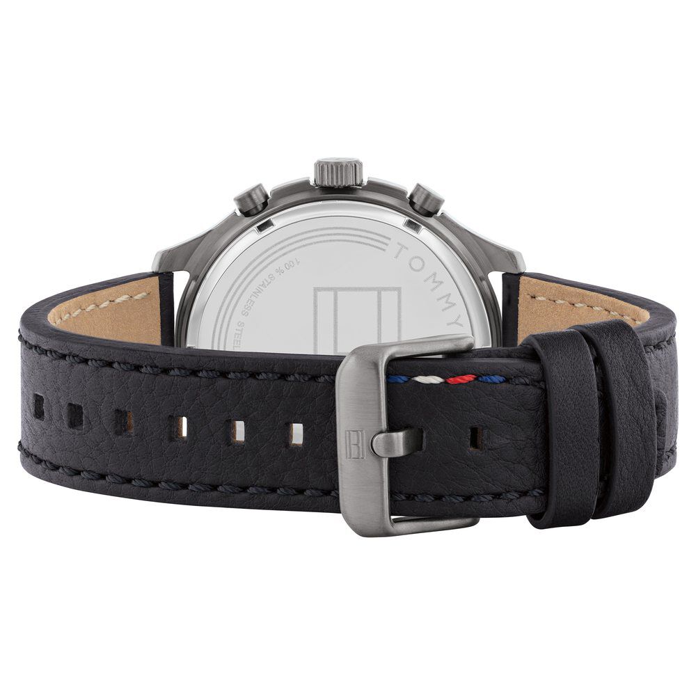 Tommy Hilfiger Quartz Multifunction Green Dial Leather Strap Watch For Men