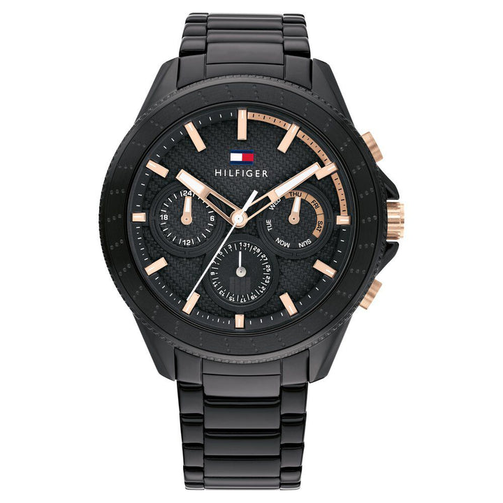Tommy Hilfiger Quartz Multifunction Black Dial Stainless Steel Strap Watch for Men NETH1791858