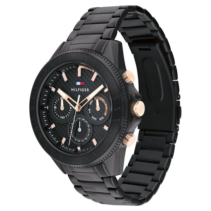 Tommy Hilfiger Quartz Multifunction Black Dial Stainless Steel Strap Watch for Men NETH1791858