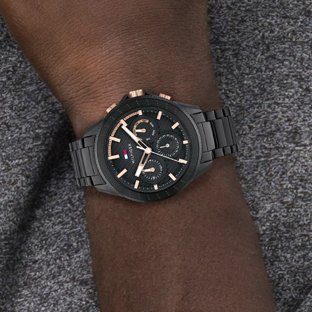 Tommy Hilfiger Quartz Multifunction Black Dial Stainless Steel Strap Watch for Men NETH1791858