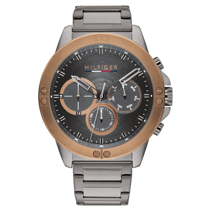 Tommy Hilfiger Quartz Multifunction Grey Dial Stainless Steel Strap Watch for Men-NCTH1791892