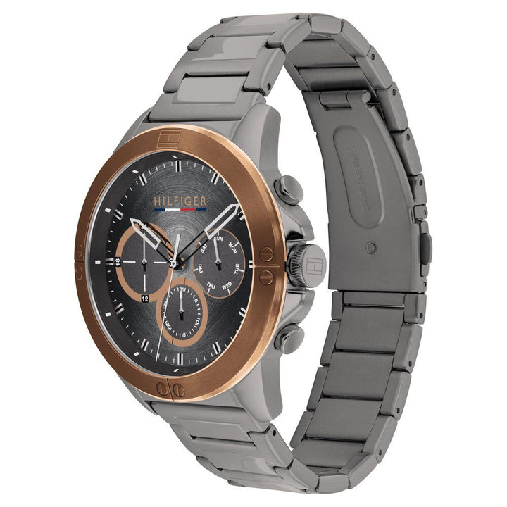 Tommy Hilfiger Quartz Multifunction Grey Dial Stainless Steel Strap Watch for Men-NCTH1791892