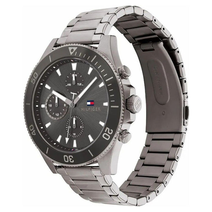 Tommy Hilfiger Tommy Quartz Multifunction Grey Dial Stainless Steel Strap Watch for Men-NETH1791918