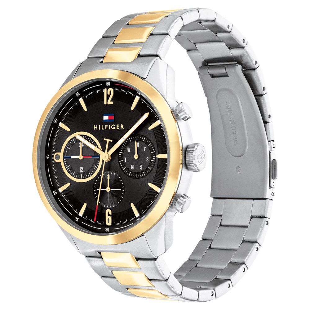 Tommy Hilfiger Black Dial Stainless Steel Strap Watch For Men