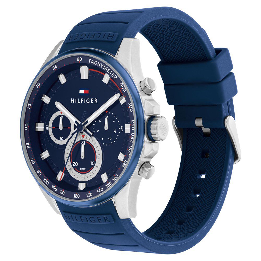 Tommy Hilfiger Blue Dial Silicone Strap Watch for Men-NTTH1791970