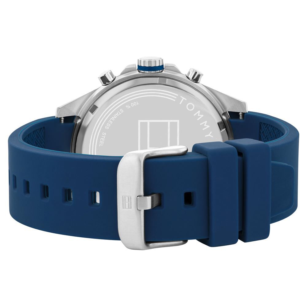 Tommy Hilfiger Blue Dial Silicone Strap Watch for Men-NTTH1791970