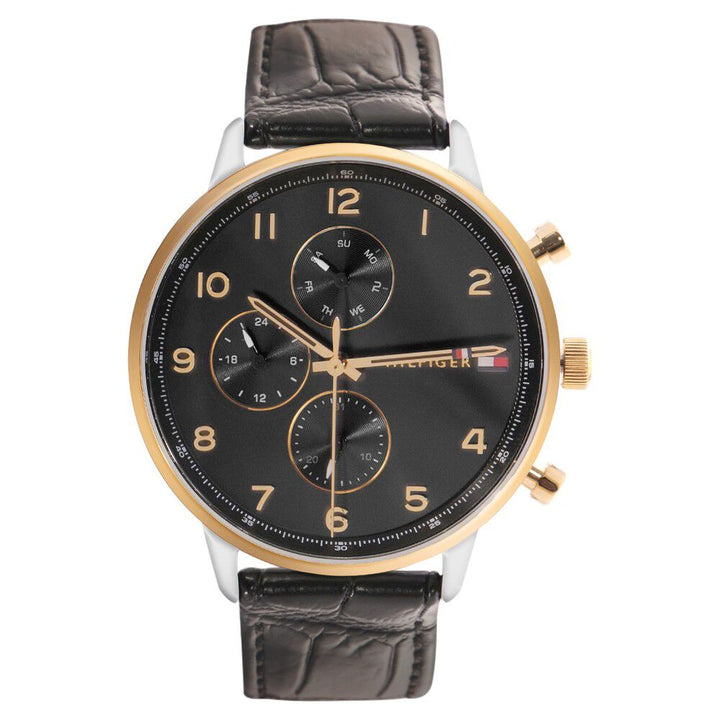 Tommy Hilfiger Multifunction Black Dial Watch For Men