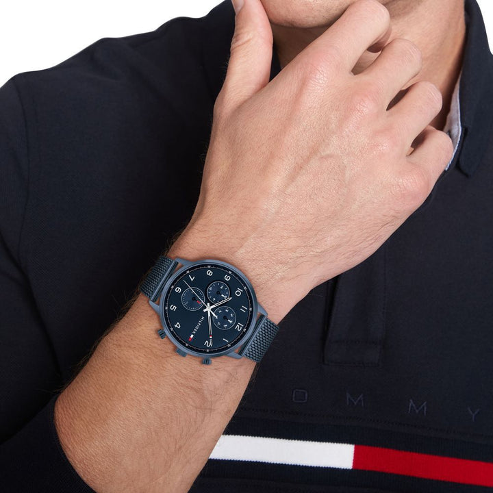 Tommy Hilfiger Multifunction Blue Dial Watch For Men