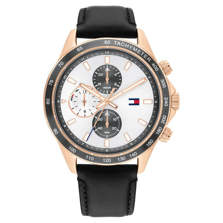 Tommy Hilfiger Quartz Multifunction Silver Dial Leather Strap Watch for Men TH1792016W