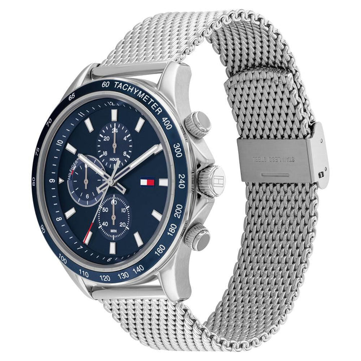 Tommy Hilfiger Quartz Multifunction Blue Dial Stainless Steel Strap Watch for Men NETH1792018