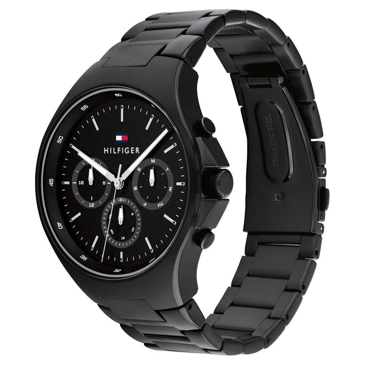 Tommy Hilfiger Black Dial Black Colour Stainless Steel Strap Watch for Men TH1792055