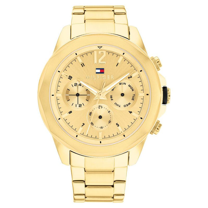 Tommy Hilfiger Gold Dial Golden Stainless Steel Strap Watch For Men