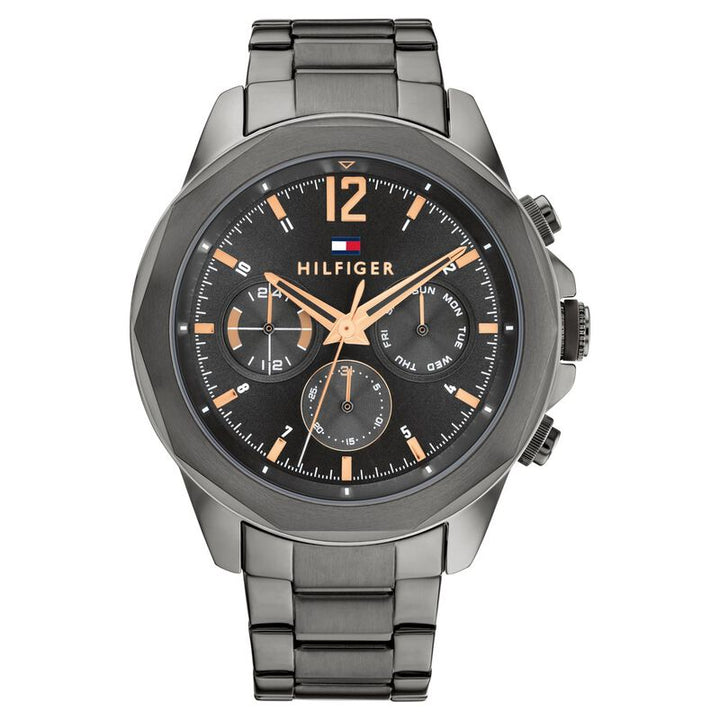 Tommy Hilfiger Grey Dial Grey Stainless Steel Strap Watch For Men