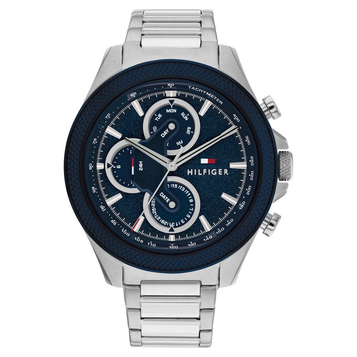 Tommy Hilfiger Quartz Multifunction Blue Dial Stainless Steel Strap Watch for Men-TH1792080