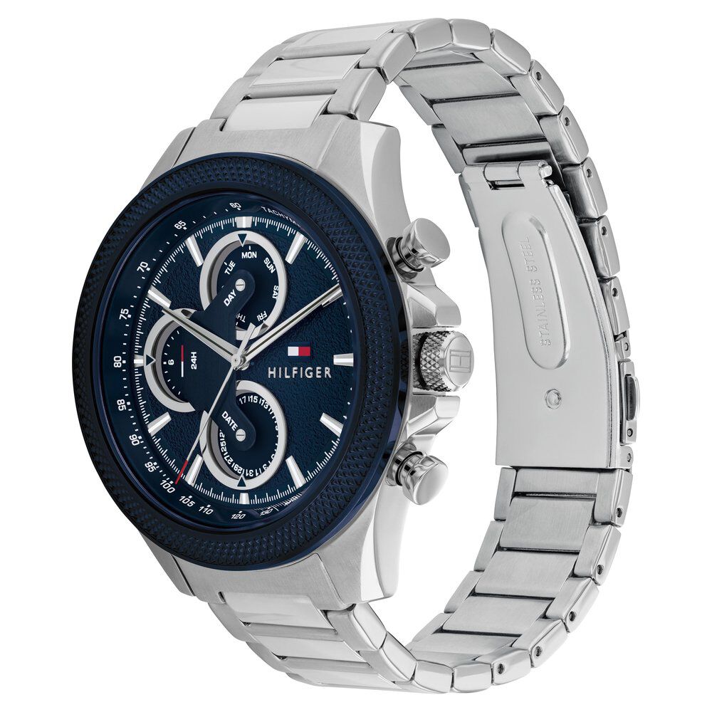 Tommy Hilfiger Quartz Multifunction Blue Dial Stainless Steel Strap Watch for Men-TH1792080