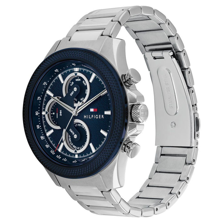 Tommy Hilfiger Quartz Multifunction Blue Dial Stainless Steel Strap Watch for Men-TH1792080