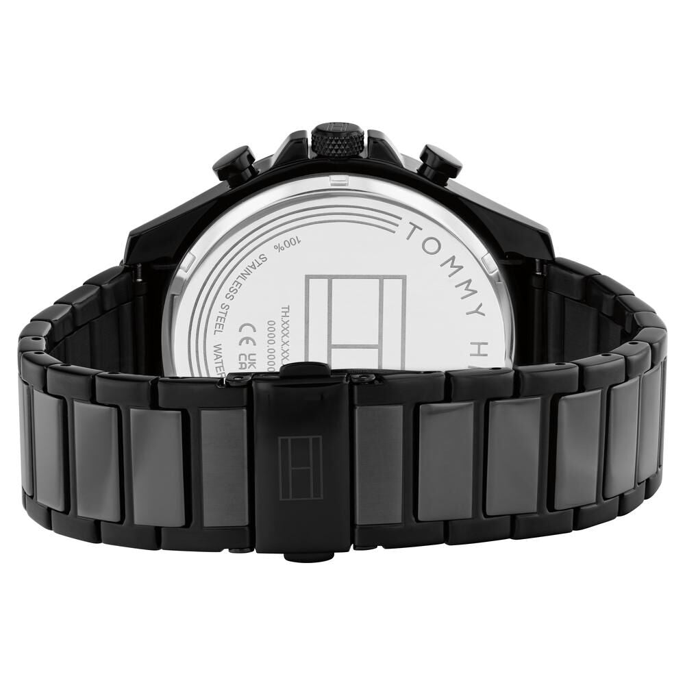 Tommy Hilfiger Multifunction Black Round Dial Black Stainless Steel Strap Watch For Men-NTTH1792081