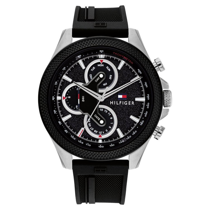 Tommy Hilfiger Quartz Multifunction Black dial Silicone Strap Watch for Men-NTTH1792082