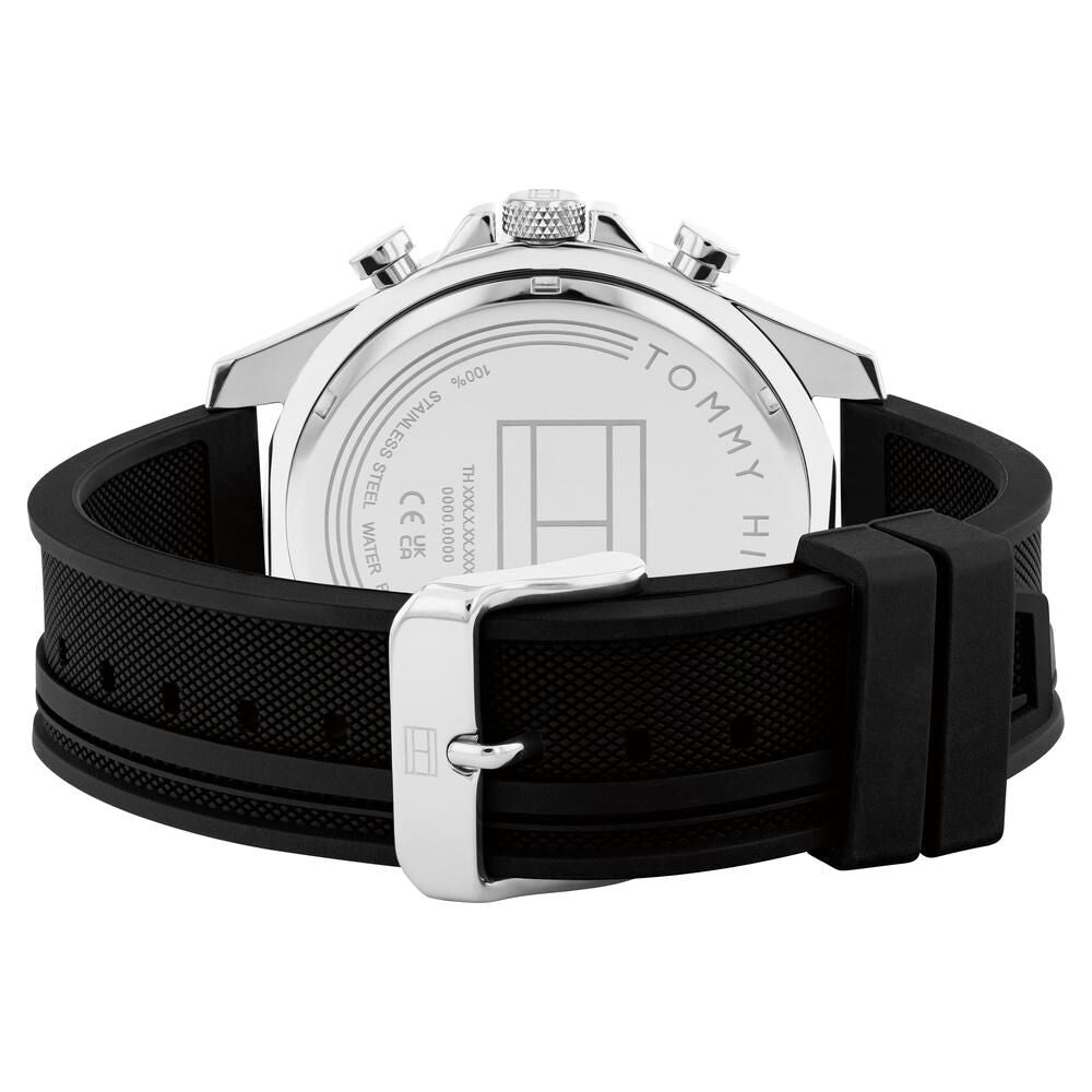 Tommy Hilfiger Quartz Multifunction Black dial Silicone Strap Watch for Men-NTTH1792082