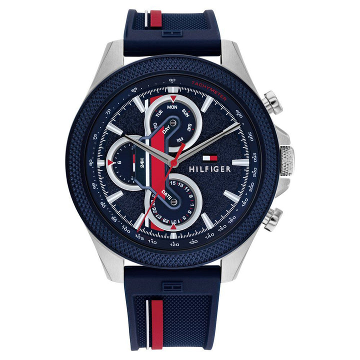 Tommy Hilfiger Quartz Multifunction Blue dial Silicone Strap Watch for Men TH1792083