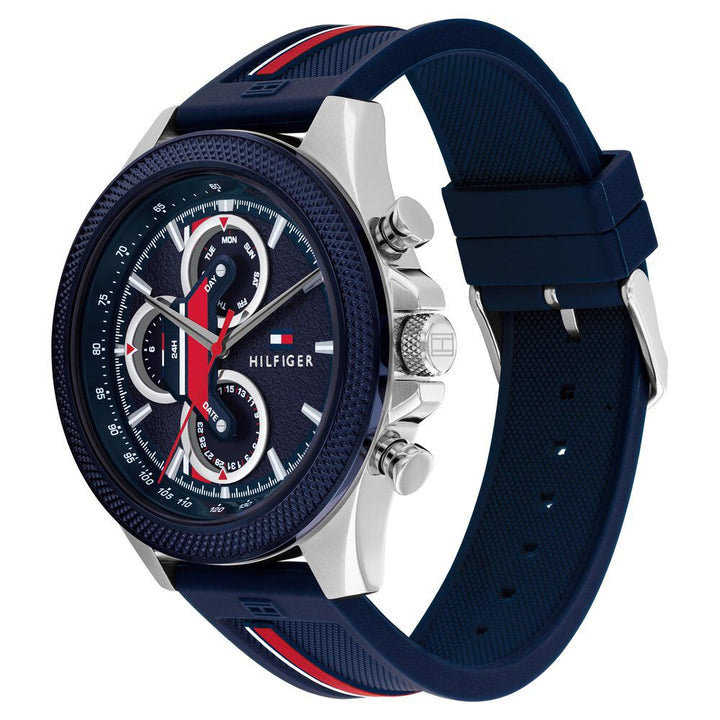 Tommy Hilfiger Quartz Multifunction Blue dial Silicone Strap Watch for Men-NTTH1792083