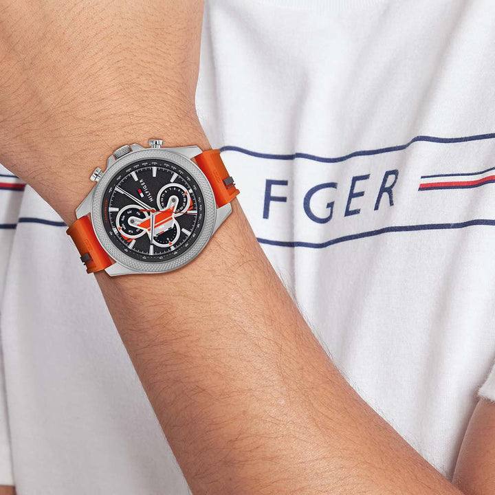 Tommy Hilfiger Quartz Multifunction Grey dial Silicone Strap Watch for Men TH1792084