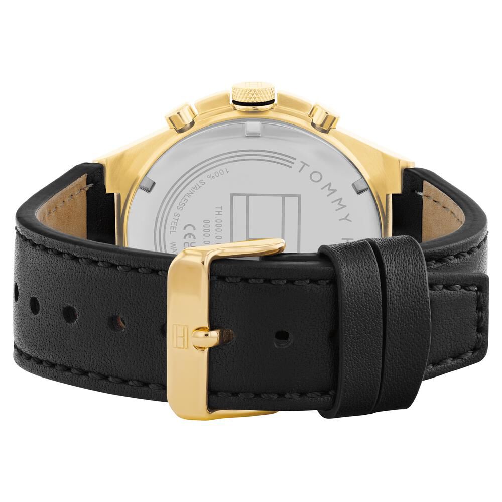 Tommy Hilfiger Multifunction Black dial Leather Strap Watch for Men-NTTH1792086