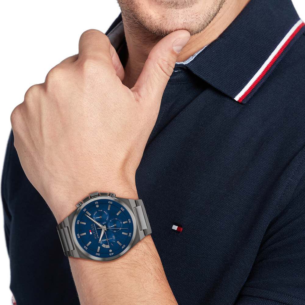 Tommy Hilfiger Quartz Multifunction Blue dial Stainless Steel Strap Watch for Men TH1792089