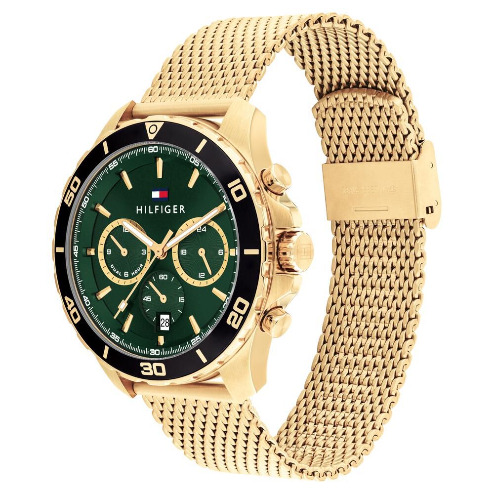 Tommy Hilfiger Quartz Multifunction Green Stainless Steel Strap for Men-NTTH1792093
