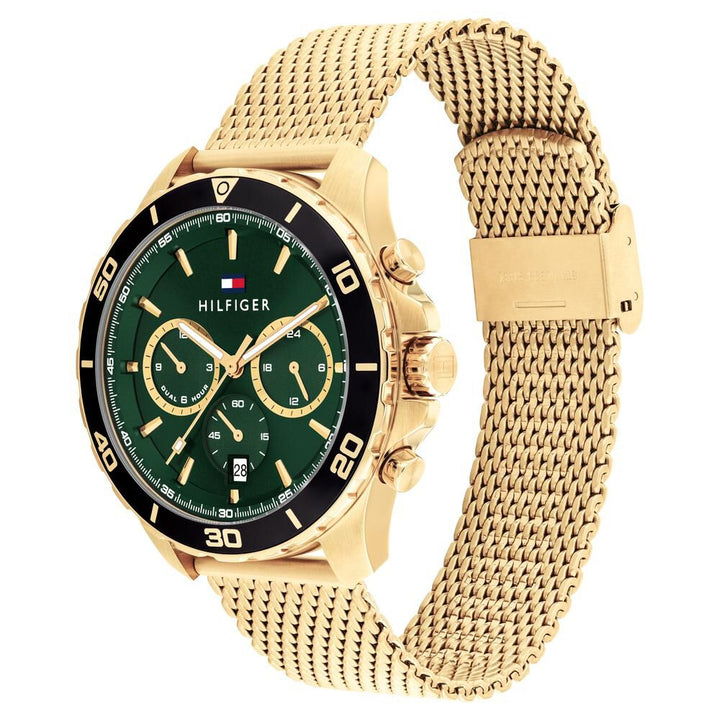 Tommy Hilfiger Quartz Multifunction Green Stainless Steel Strap for Men-NTTH1792093