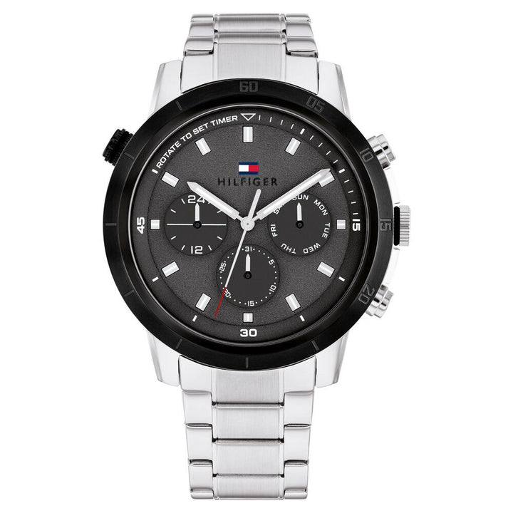 Tommy Hilfiger Quartz Multifunction Grey Stainless Steel Strap for Men-NTTH1792106