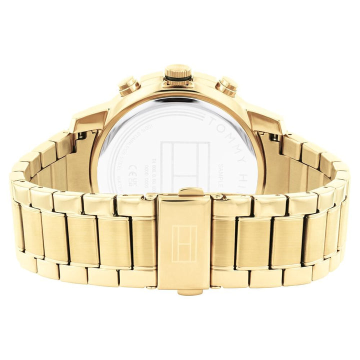 Tommy Hilfiger Multifunction Black Round Dial Golden Stainless Steel Strap Watch For Men-NTTH1792109