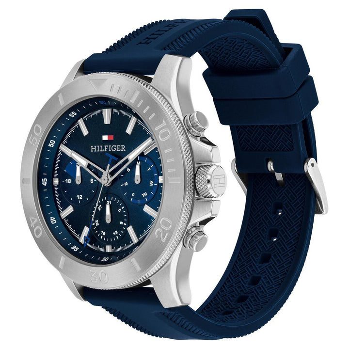 Tommy Hilfiger Quartz Multifunction Blue Dial Blue Silicone Strap Watch for Men-TH1792112W