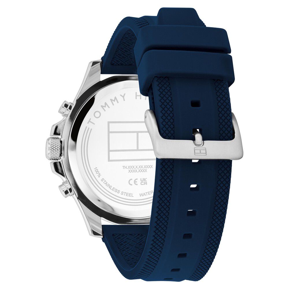 Tommy Hilfiger Quartz Multifunction Blue Dial Blue Silicone Strap Watch for Men-TH1792112W