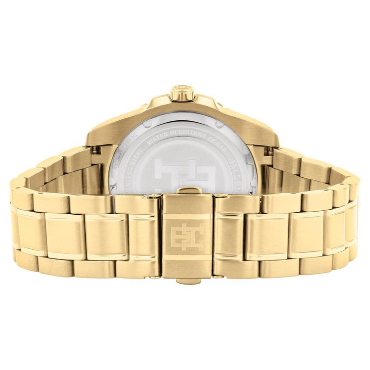 Tommy Hilfiger Analog with Date Black Dial Golden Color Stainless Steel Strap Watch For Men-TH1792133