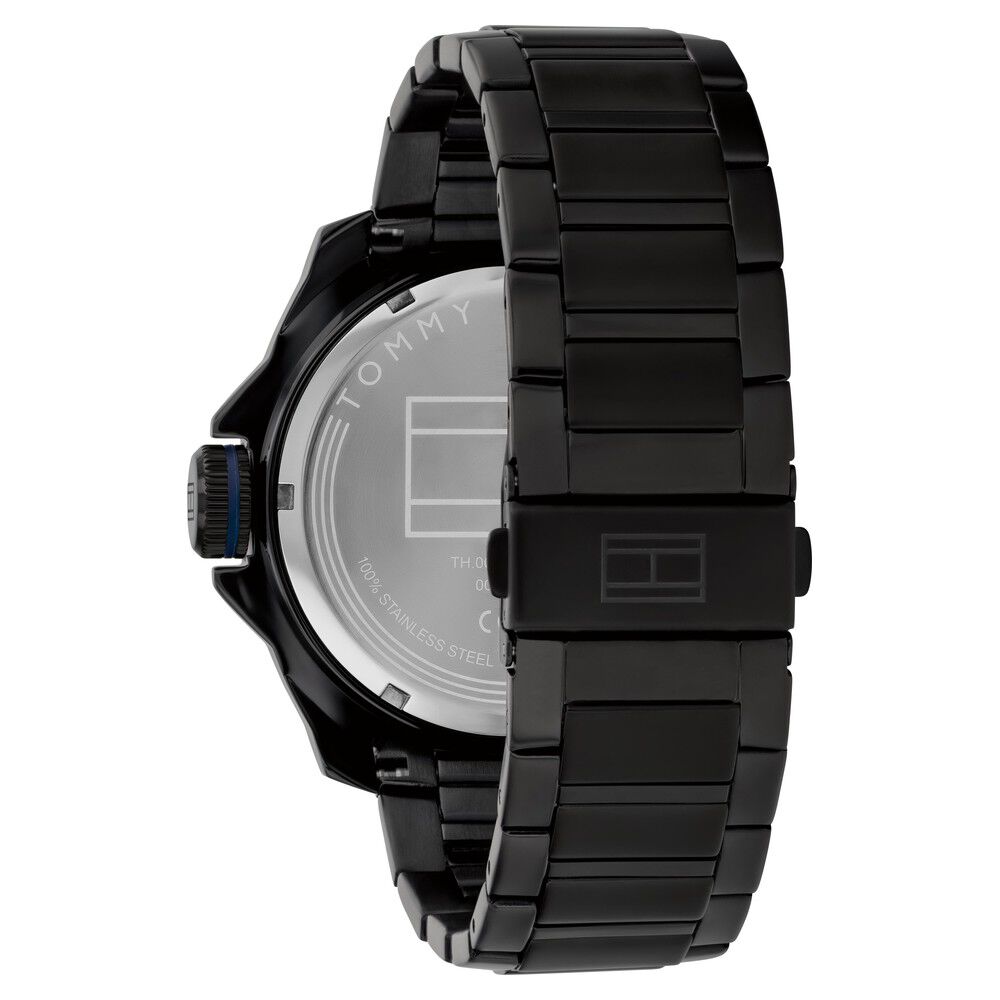 Tommy Hilfiger Quartz Analog with Date Blue Dial Black Stainless Steel Strap Watch for Men-NTTH1792139