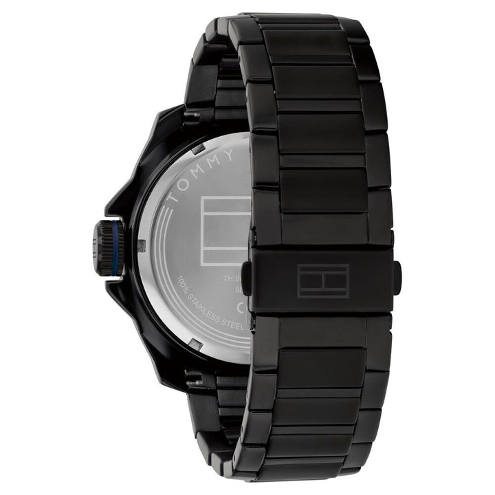 Tommy Hilfiger Quartz Analog with Date Blue Dial Black Stainless Steel Strap Watch for Men-NTTH1792139