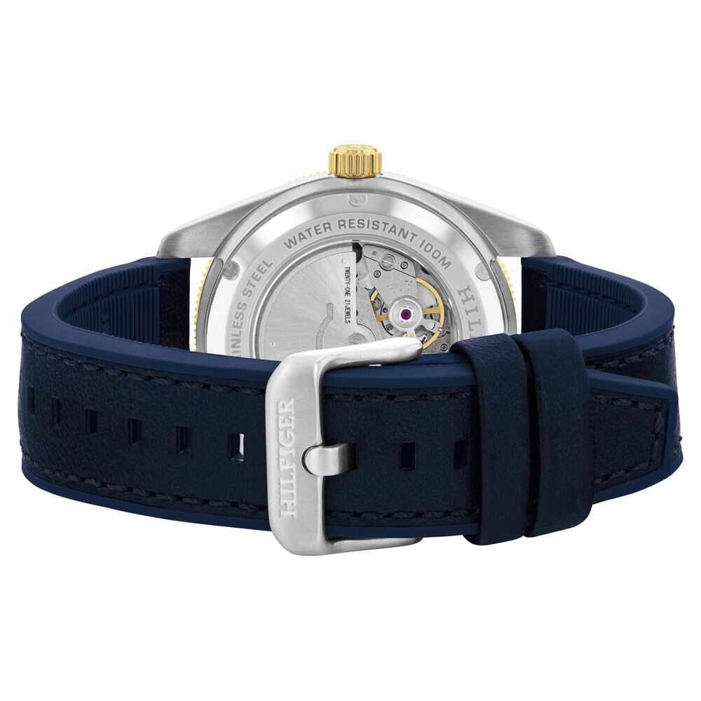 Tommy Hilfiger Automatic Blue Dial Blue Color Silicone Strap Watch For Men-TH1792141