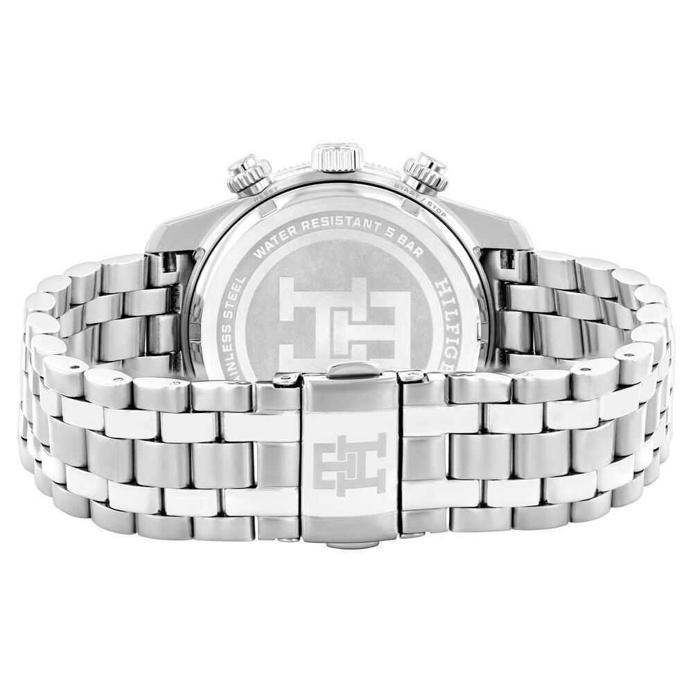 Tommy Hilfiger Chronograph White Dial Silver Color Stainless Steel Strap Watch For Men - The Watch Factory ®