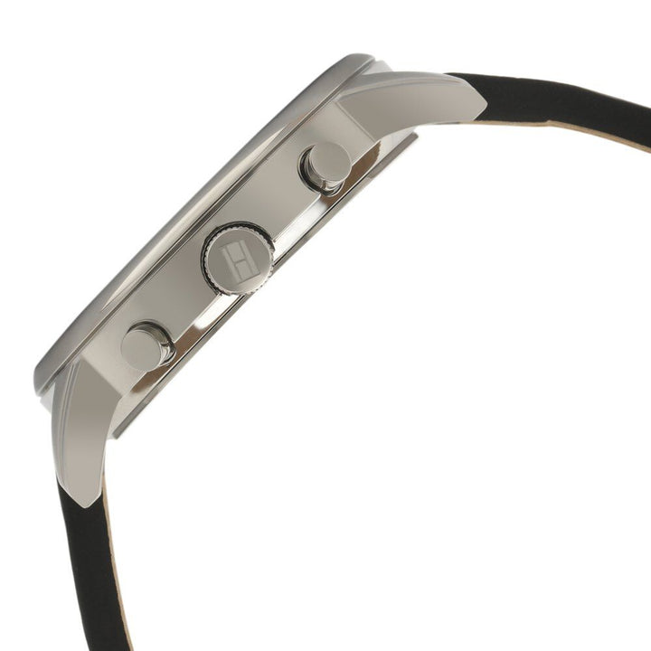 Tommy Hilfiger Quartz Chronograph Black Dial Leather Strap Watch For Men